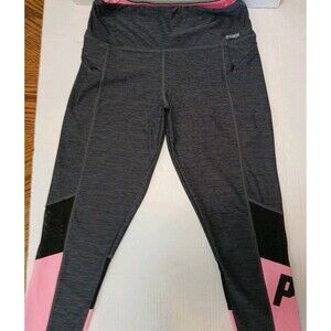 Victoria Secret Pink Ultimate High-waist Ankle Legging Gray Mesh Pink SZ-Large